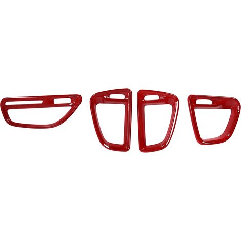 4 Pack Embouts de ventilation centrale Console Aérateur Garniture Chrome Rouge Remplacement Dodge Challenger 2015-2021 (1/5)