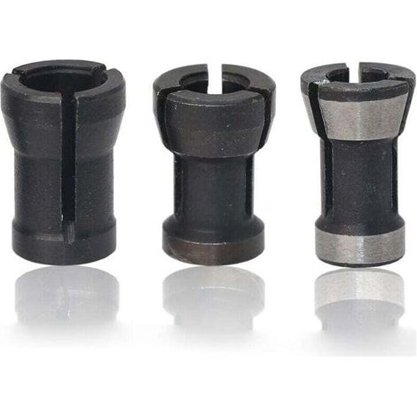 Adattatore per fresa, manicotto diviso, mandrino per fresatura e lavorazione del legno (8 mm + 6,35 mm + 6 mm, set da 3)