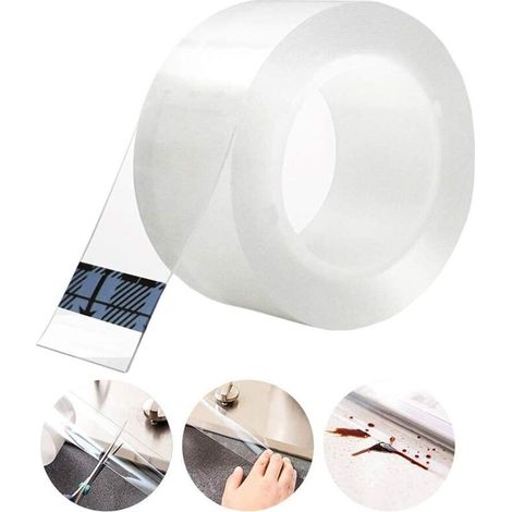 Ruban adhésif acrylique pour joints - convient aux cuisinières à gaz, éviers, lavabos, etc. - 2 × 300 cm (1/5)