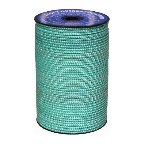 Cuerda Trenzada  05Mm Polietileno  Blanco /Verde Hyc 200 Mt