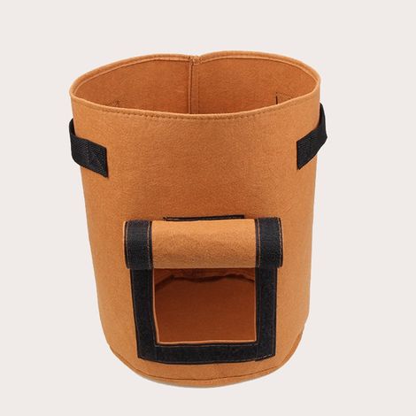 Sac de culture en feutre non tissé pour plantes, pot de culture pour pommes de terre et tomates, orange - 25 L (1/2)