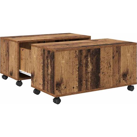 Maison Exclusive - Tavolino da salotto con cassetto Legno vecchio 75 x 75 x 38 cm