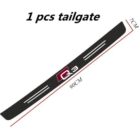 (Pour Q3) Seuil de porte autocollant en fibre de carbone pour voiture, protection de coffre, compatible avec Audi Sport RS A1 A3 A4 B7 B8 A5 A6 A7 A8 Q3 Q5 Q7 Q8 TT (1/5)