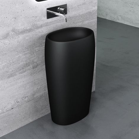 Mai & Mai Design Standwaschbecken freistehend Col32 in Schwarz, aus Mineralguss, Waschtisch, Standwaschbecken