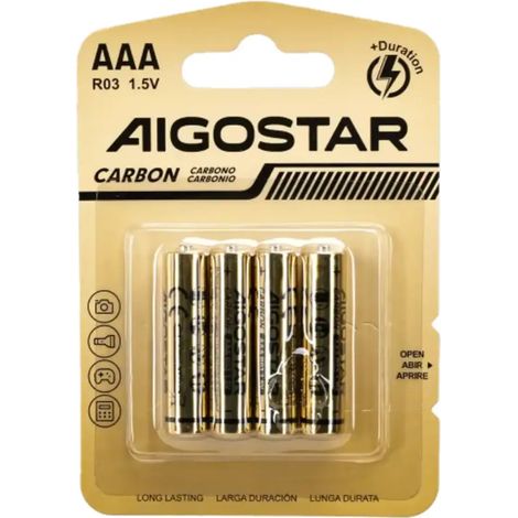 batteria zinco-carbone R03 1.5v 4pz ministilo AAA