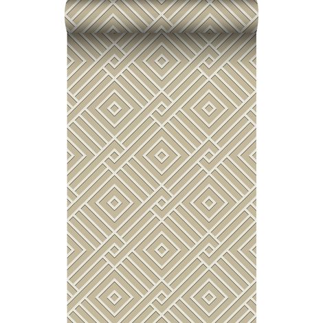 papier peint motif graphique 3D beige  - Origin Wallcoverings (1/5)