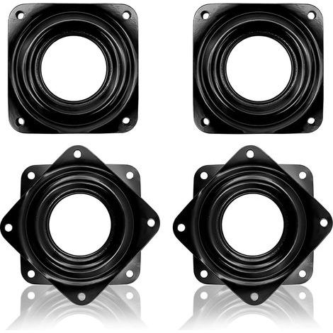 GENERIC-4 Pièces Plateaux Tournants Carrés Roulement De Table Rotative Plaque Pivotante À Roulement Plaque Pivotante Métal Plaque Pivotante Carrée Pivotant Plaque Tournant (Noir) (1/5)