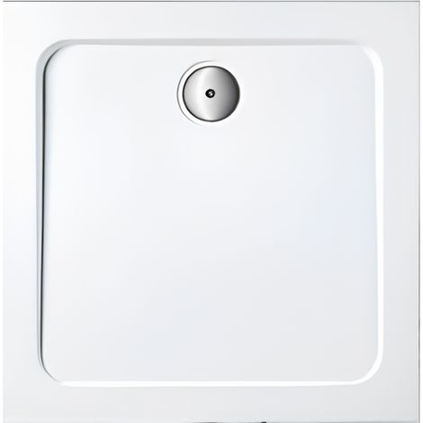 Receveur de douche 80 x 80 cm JACOB DELAFON Flight carré blanc avec bonde verticale chromé (1/5)