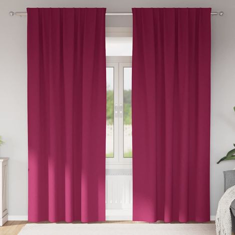 Verdunkelungs-Vorhänge mit Ringen 2 pcs Weinrot 225 x 140 cm