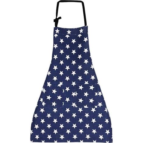 Tablier de Cuisine - Modèle Ajustable en Lin de Coton Bleu Marine pour Femme, Idéal pour Restaurant et Barbecue Familial (1/5)