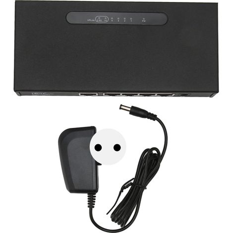 Switch PoE Gigabit 5 ports RJ45 78W auto-négociation 2500Mbps/1000Mbps pour bureau, prise UE 100-240V (1/5)