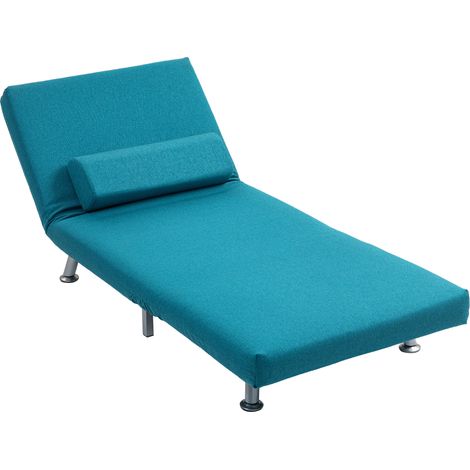 Single LinenFeel Sleeper Chair  Dark Blue (1/5)