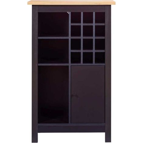 Meuble range-bouteilles 76,8x33x124,4 cm noir et chêne - BARTY (1/5)