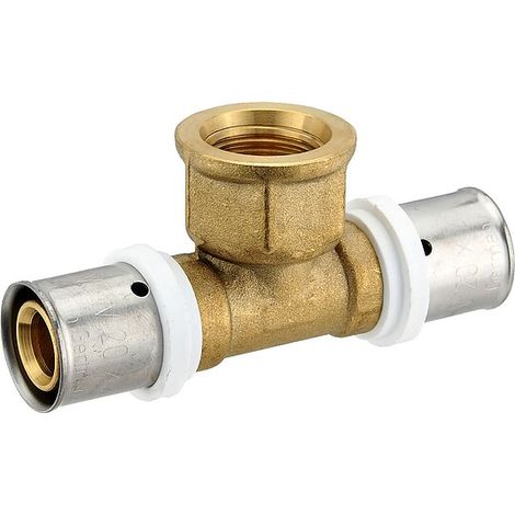 Pressfitting-T-Stück 20 x 2,0 - 1/2 Zoll Innengewinde - 20 x 2,0 mm für MV-Rohr