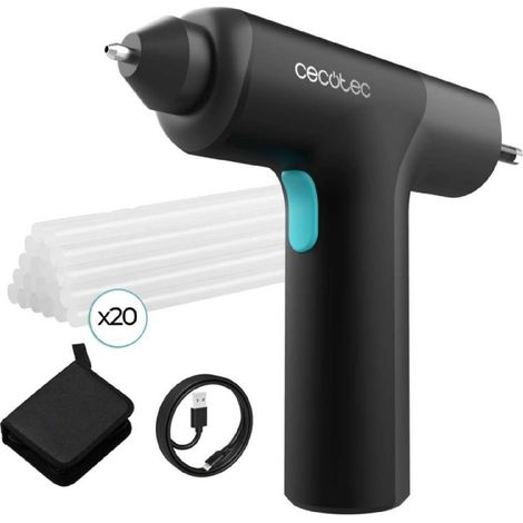 Cecotec Pistola per silicone caldo senza fili con batteria integrata Perfect Fix 3,6V 360 FreeStyle. Sistema IA Tech, riscaldamento ultra rapido, include custodia, protezione per il tavolo e 20 barre (1/3)