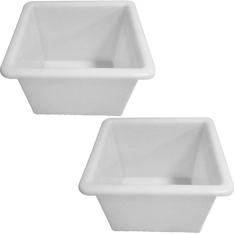 BRB 2 bacs alimentaires avec bord en U, 55 l, L x l x H : 535 x 475 x 380 mm, blanc
