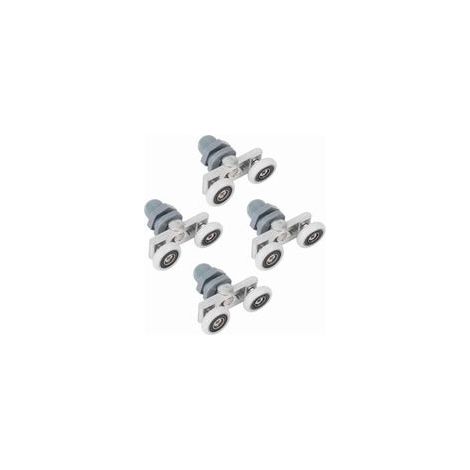 Roues de Porte de Douche 25mm 4 Pièces, Rouleau Double Coulissant pour Salle de Bain, Guide en Verre