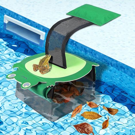 Écumoire de piscine avec rampe de sauvetage de la faune, filet à feuilles robuste pour l'élimination des débris. (1/5)