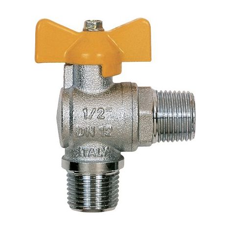 VALVOLA SFERA GAS A SQUADRA 060 ITAP - OTTONE NICHELATO 1/2M- 2 pezzi