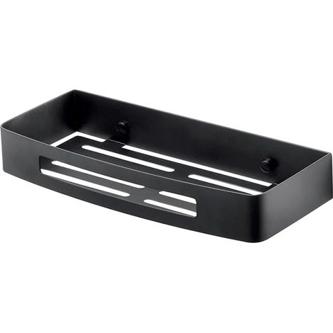 Mensola doccia portaoggetti nero opaco in acciaio inox fissaggi inclusi (1/5)