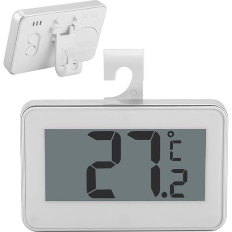 Thermomètre numérique LCD pour réfrigérateur/congélateur avec grand écran, support réglable et aimant. (1/5)