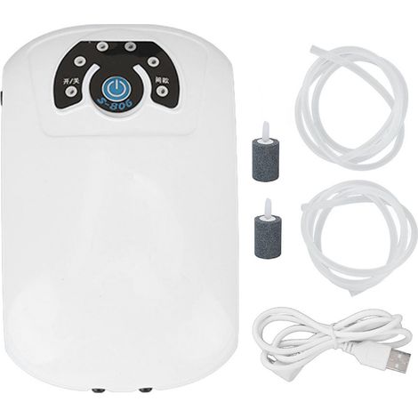 Pompe à oxygène silencieuse pour Aquarium, 2 sorties, petit barboteur d'air Portable pour Aquarium, pour la pêche à la maison (1/5)