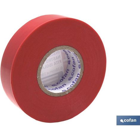 Nastro Isolante 180 Micron Rosso 19mmx20 Metri