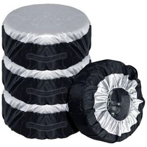 Ensemble de 4 housses de pneus pour pneus de 13 à 19 pouces, housse de roue de secours, sac de rangement, sac de transport en polyester pour pneus 4 saisons, protection des roues de voiture (1/5)