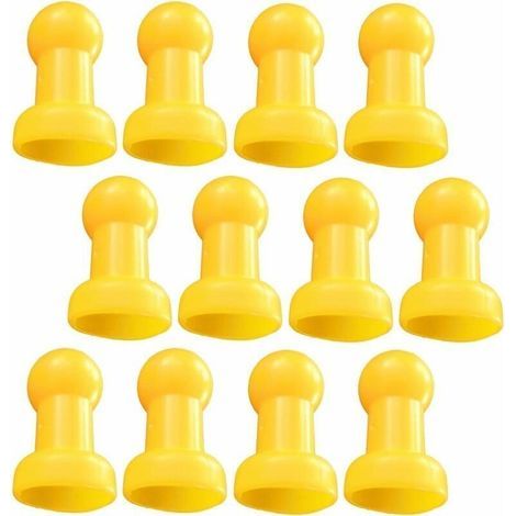 12 x Bouchons de Trampoline Capuchons de Poteau Accessoires de Trampoline 8x5cm Jaune - (1/4)