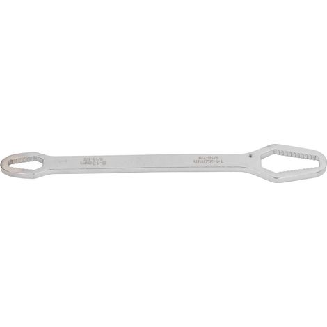 Clé à douille double, clé à fourche auto-serrante double, clé multifonctionnelle réglable 8-22 mm pour usage domestique, argentée. (1/5)