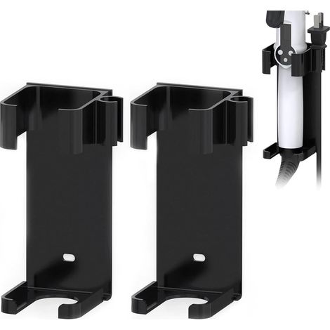 Support mural pour fers à friser (lot de 2), organisateur de rangement pour outils de coiffure, support suspendu pour fers à lisser et fers à friser (noir) (1/5)