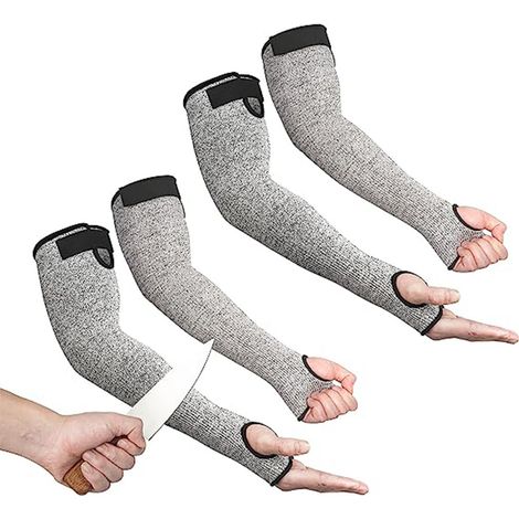 Schnittfeste Ärmel mit Daumenlöchern, für Männer und Frauen, Armschutz bei der Arbeit, Level 5, atmungsaktiv, für Landwirte, Gartenarbeit, Hautprellungen, 2 Paar (1/3)