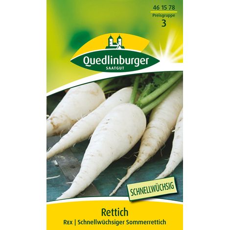 Quedlinburger Saatgut – Radis d'été Rex – Graines de légumes, mi-long à long, pour env. 10 mètres linéaires (1/2)