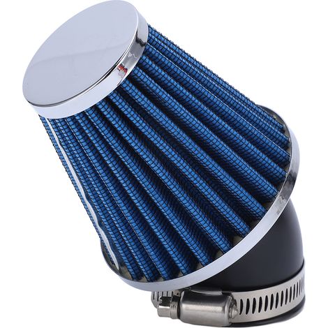 Filtre à air conique coudé à 45° pour moteur, diamètre intérieur de 48 mm, pour moto, quad, pit bike et mini-moto (bleu). (1/5)