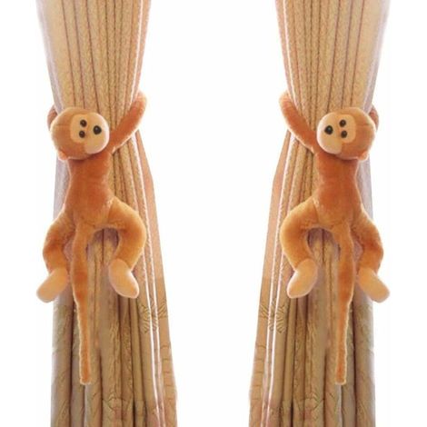 1 Paire de Crochets pour Embrasses de Rideaux Singe Rideau Clips Corde Porte-Accessoires pour Rideaux pour Animaux Rideau de Retenue Décoratif pour Chambre D'enfants Salon Bureau à Domicile Fenêtre