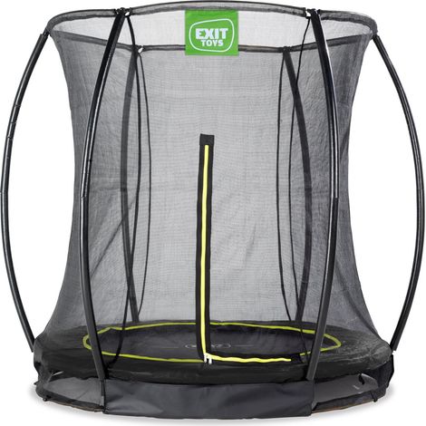 EXIT Silhouette Ground Trampoline 6ft with Safety Net – Black