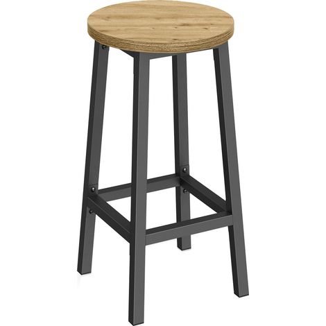 Sgabello bar Artisan in legno e acciaio nero (1/5)