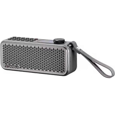 Radio FM F60 pour seniors, enceinte rechargeable double carte, format lecteur, batterie 3600 mAh, gris (1/5)
