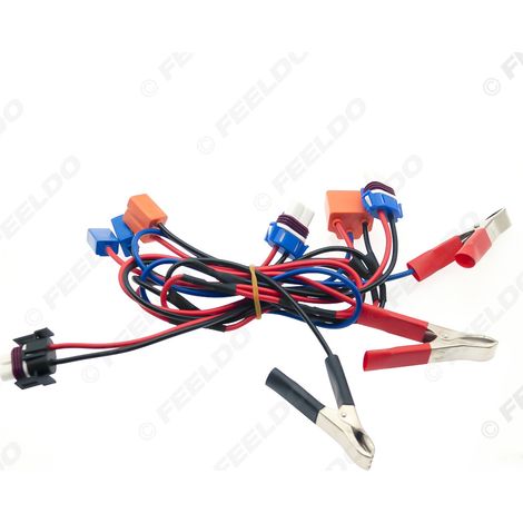 Câble de test pour phares automobiles, connecteur de douille LED HID 9005/H1/H4/H7, câble de conversion de phares, cordon d'alimentation.