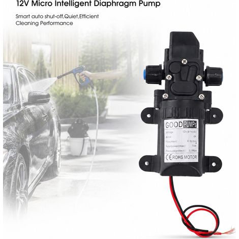Pompe à Membrane 12V - Arrêt Auto - Silencieuse - Pompe Électrique Mini pour Laveuse Pression et Pulvérisateur, Plastique (1/5)
