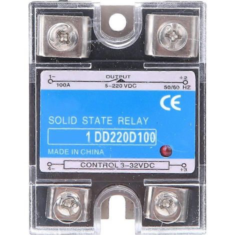Halbleiterrelais DC DC SSR Eingang 3-32VDC Last 5-220VDC Steuerrelais (100A)