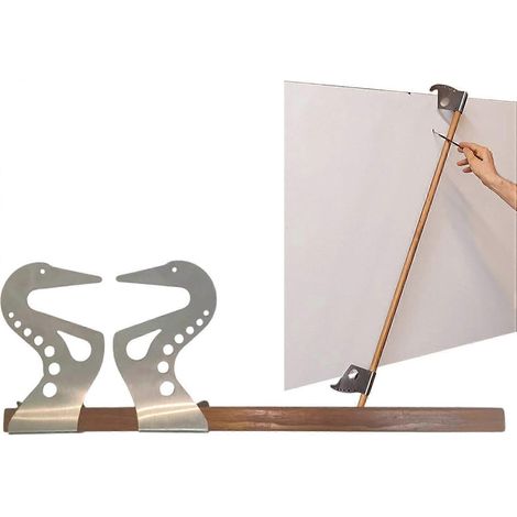 Pont repose-main réglable compatible avec les artistes, repose-poignets métallique autobloquant avec barre en bois amovible, chevalet compatible avec les accessoires de dessin (1/5)