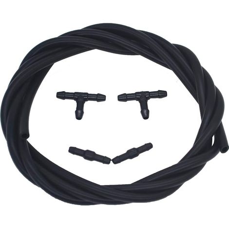 1 windshield washer hose fitting kit, 2m flexible PVC hose with 4 fittings, universal for automotive windshield wipers