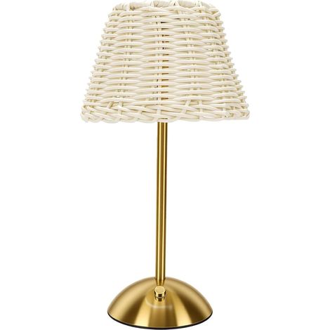 Lampe de Table en Rotin, Veilleuse Osier Rechargeable sans Fil à (1/5)
