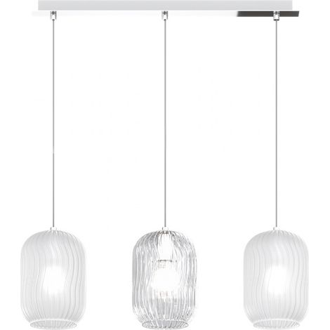 Lampadario moderno top light tender 1181 cr s3 r bt e27 led vetro sospensione