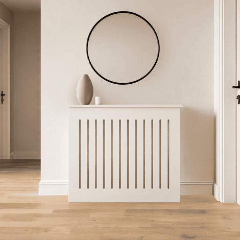 Loxley Medium Radiator Cover MDF Wooden Home Decorative Modern Desig White