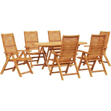 Conjunto de Comedor de Jardín 7 pcs Marrón vidaXL