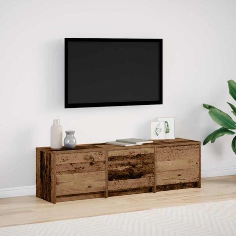 Fernsehschrank mit LED Altholz 140 x 34 x 40 cm Holzwerkstoff