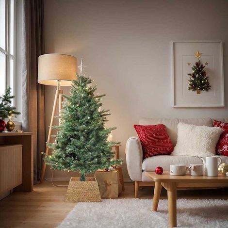 vidaXL Collare per Albero di Natale Quadrato Marrone 50 x 50 x 25 cm (1/5)