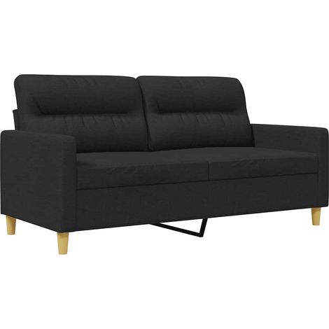 Canapé  Sofa à 2 places Noir 140 cm Tissu (1/5)